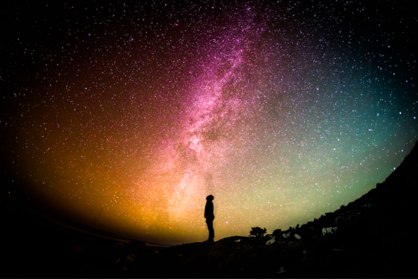 Person Gazing at the Milky Way