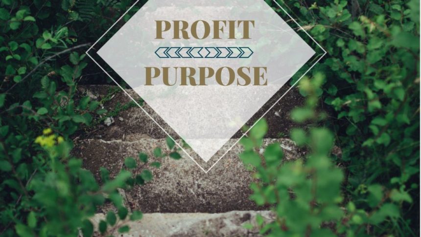 Stair Steps With Text Overlay Saying "Purpose, Profit".